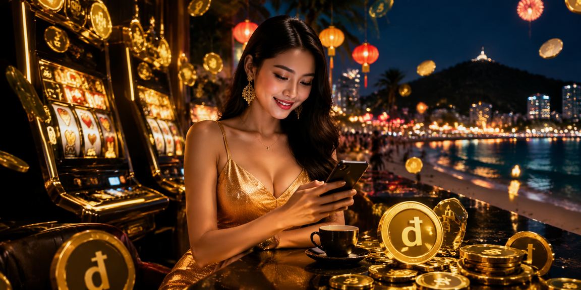 Người dùng tại Vũng Tàu thư giãn với slot game và khuyến mãi casino trên điện thoại buổi tối